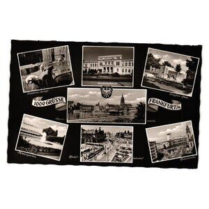 Frankfurt Am Main Vintage Black White Multi View Postcard Nagel Karte Tourist